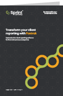 A cover illustration of Sprint Enterprise’s Fastrak reporting brochure