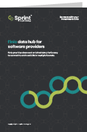 A cover illustration of Sprint Enterprise’s Finio data hub for software providers’ brochure