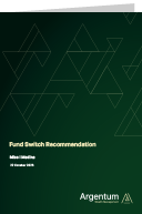 Sample fund switch recommendation report produced by Fastrak