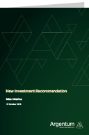 Sample new investment recommendation report created using Fastrak